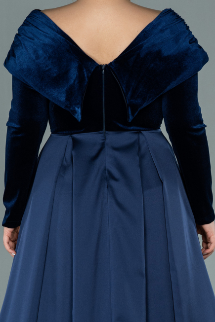 Long Navy Blue Oversized Evening Dress ABU2084