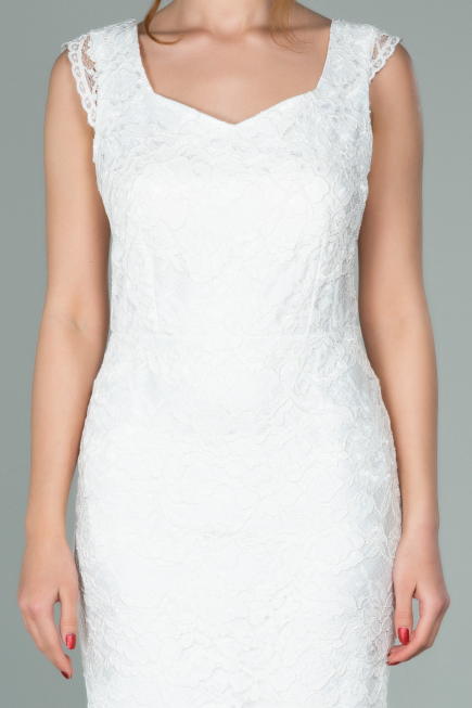 White Short Evening Dress ABK010