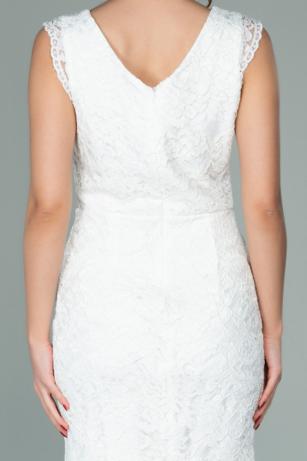 White Short Evening Dress ABK010