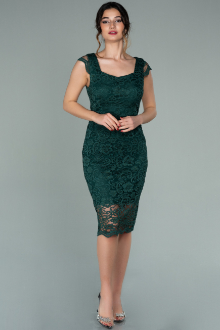 Emerald Green Short Evening Dress ABK010