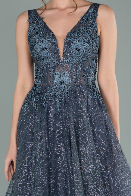 Long Anthracite Evening Dress ABU2131