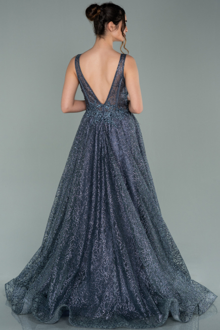 Long Anthracite Evening Dress ABU2131