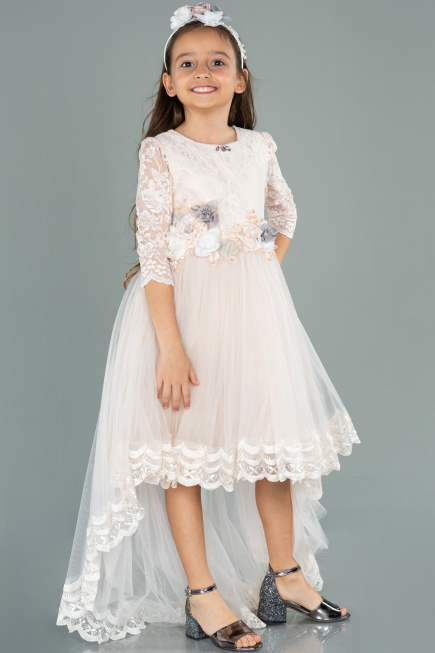 Long Salmon Girl Dress ABU1277