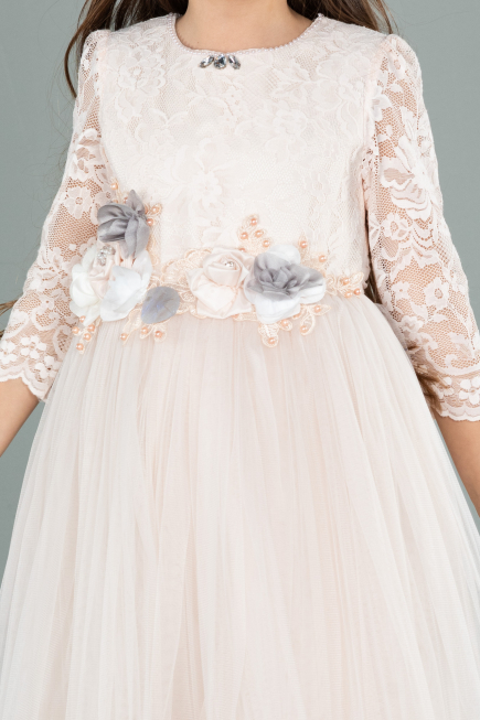 Long Salmon Girl Dress ABU1277