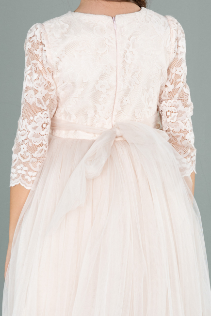 Long Salmon Girl Dress ABU1277