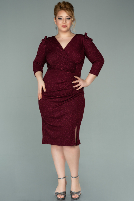 Short Burgundy Oversized Evening Dress ABK1246