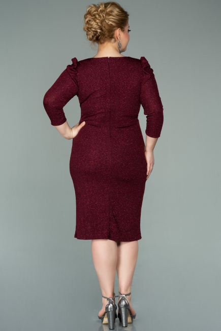 Short Burgundy Oversized Evening Dress ABK1246
