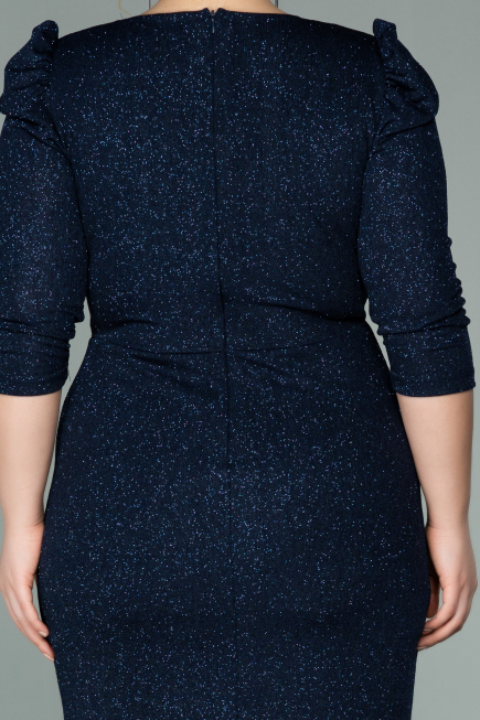 Short Navy Blue Oversized Evening Dress ABK1246