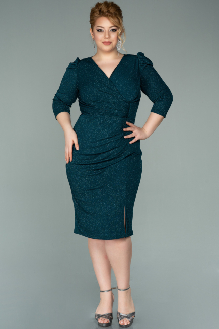 Short Emerald Green Oversized Evening Dress ABK1246