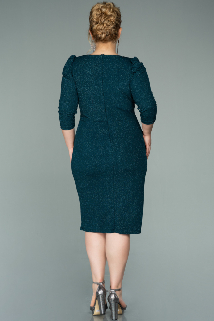 Short Emerald Green Oversized Evening Dress ABK1246