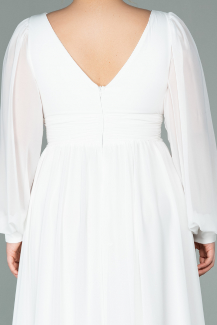 Long White Chiffon Evening Dress ABU1702