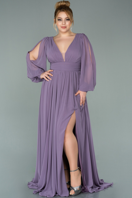 Long Lavender Chiffon Evening Dress ABU1702