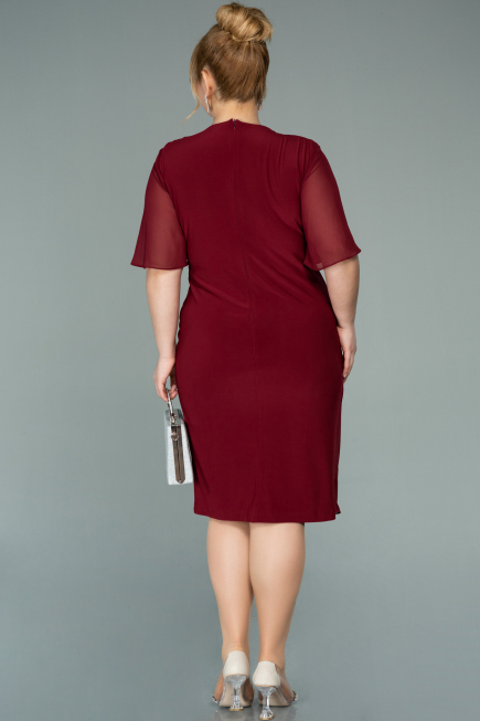 Short Burgundy Chiffon Evening Dress ABK1294