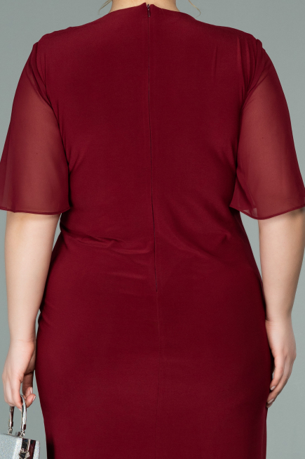 Short Burgundy Chiffon Evening Dress ABK1294