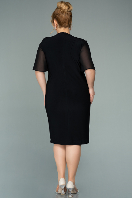 Short Black Chiffon Evening Dress ABK1294