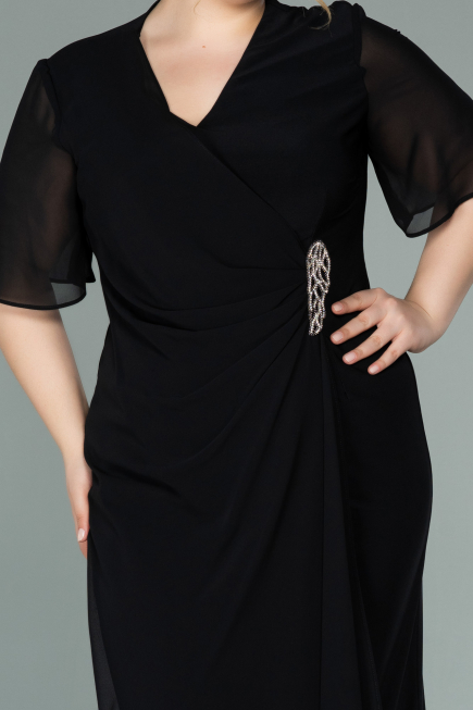 Short Black Chiffon Evening Dress ABK1294