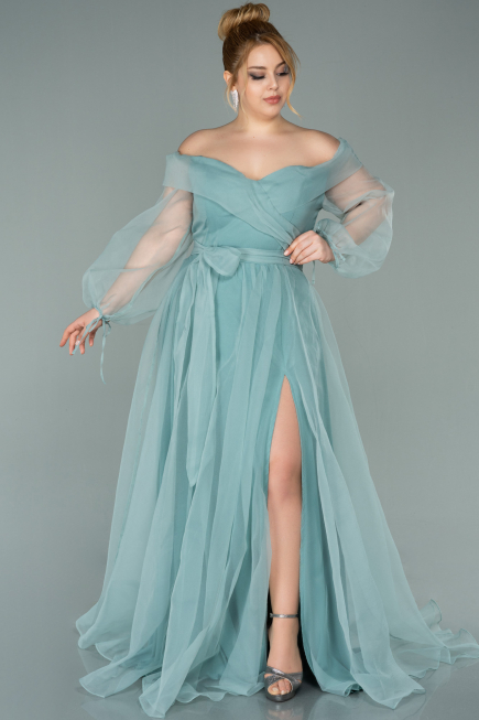 Mint Long Engagement Dress ABU1468