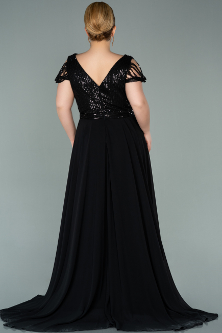 Black Long Plus Size Evening Dress ABU828