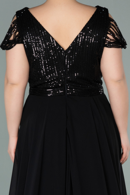 Black Long Plus Size Evening Dress ABU828