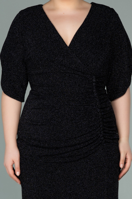 Short Black Plus Size Evening Dress ABK1276