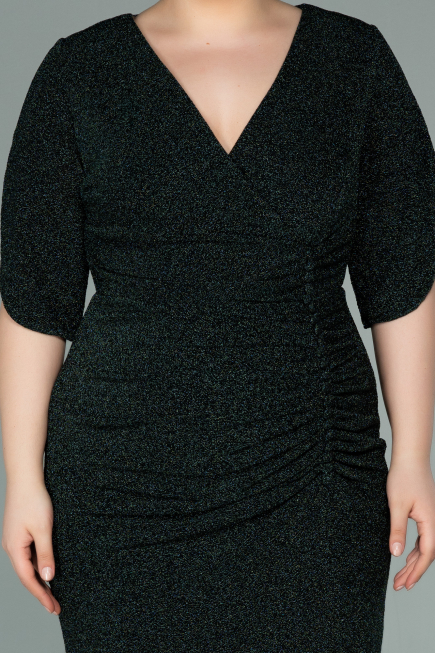Short Emerald Green Plus Size Evening Dress ABK1276