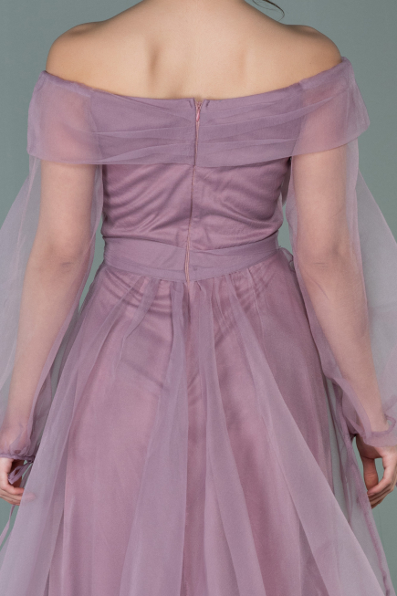 Rose Colored Long Engagement Dress ABU1468