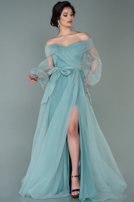 Mint Long Engagement Dress ABU1468