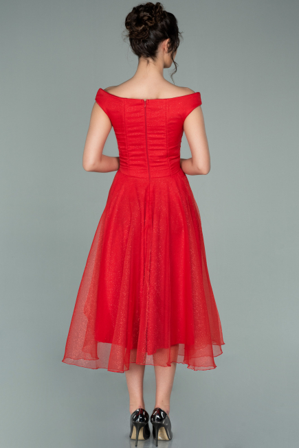 Midi Red Prom Gown ABK1316