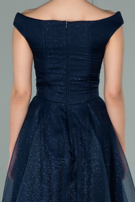 Midi Navy Blue Prom Gown ABK1316