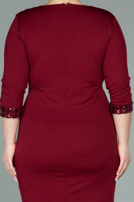 Short Burgundy Plus Size Evening Dress ABK1325