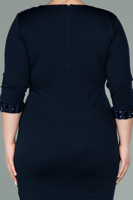 Short Navy Blue Plus Size Evening Dress ABK1325