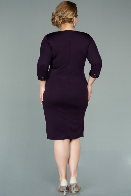 Short Purple Plus Size Evening Dress ABK1325