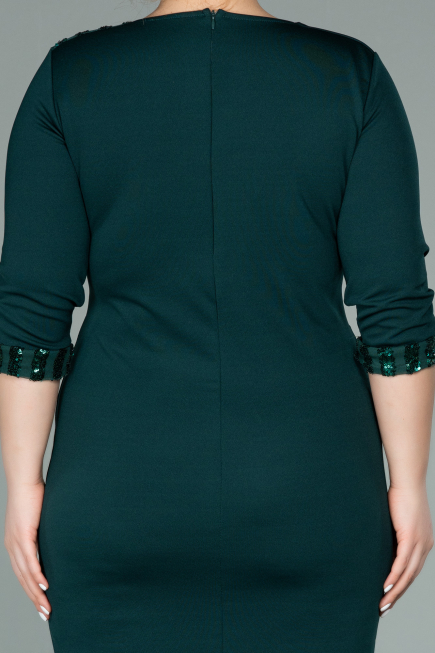 Short Emerald Green Plus Size Evening Dress ABK1325