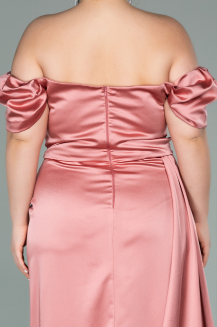 Onion Skin Long Satin Plus Size Evening Dress ABU1626
