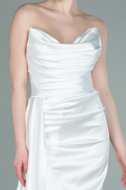 White Mermaid Evening Dress ABU361