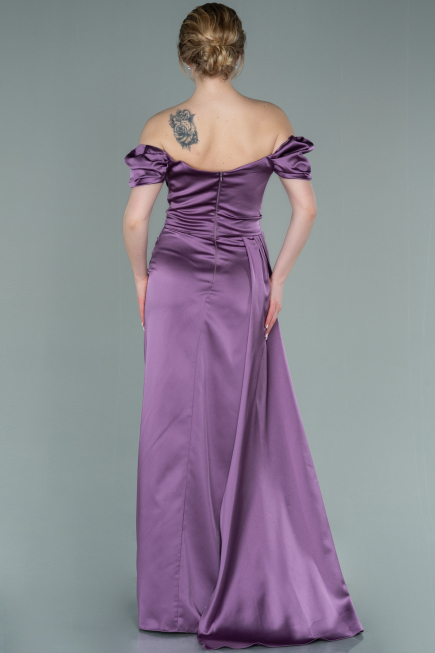 Long Lavender Satin Engagement Dress ABU1606
