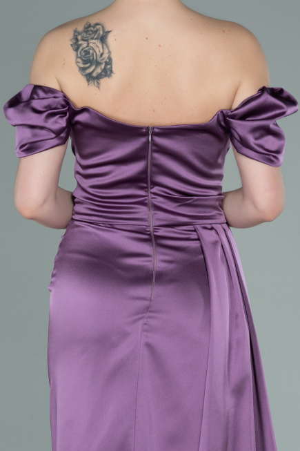 Long Lavender Satin Engagement Dress ABU1606