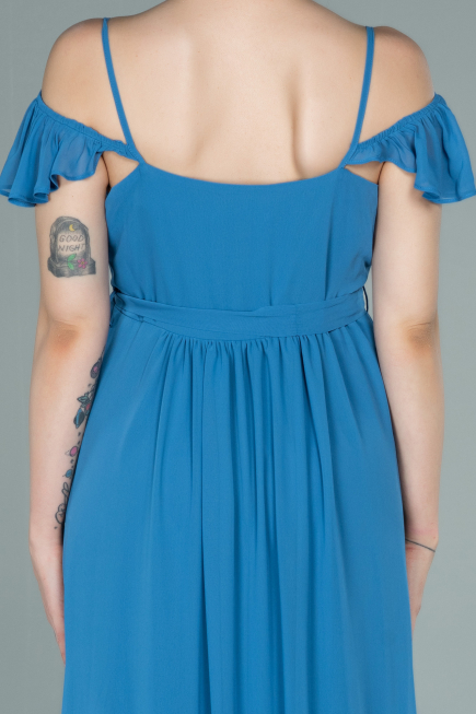 Long Indigo Pregnancy Evening Dress ABU756