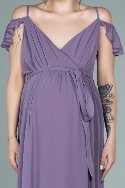 Long Lavender Pregnancy Evening Dress ABU756