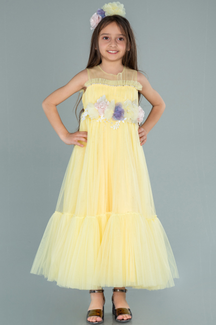 Long Yellow Girl Dress ABU2291