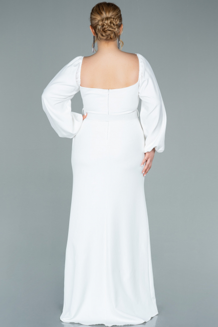 Long White Plus Size Evening Dress ABU2292