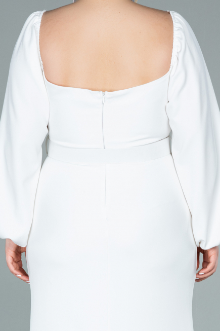 Long White Plus Size Evening Dress ABU2292