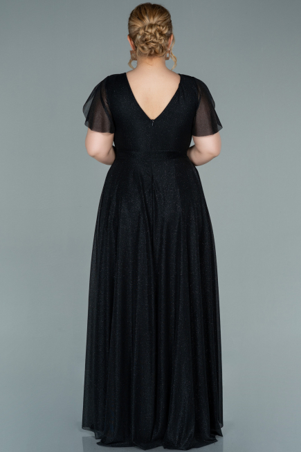 Long Black Plus Size Evening Dress ABU2310