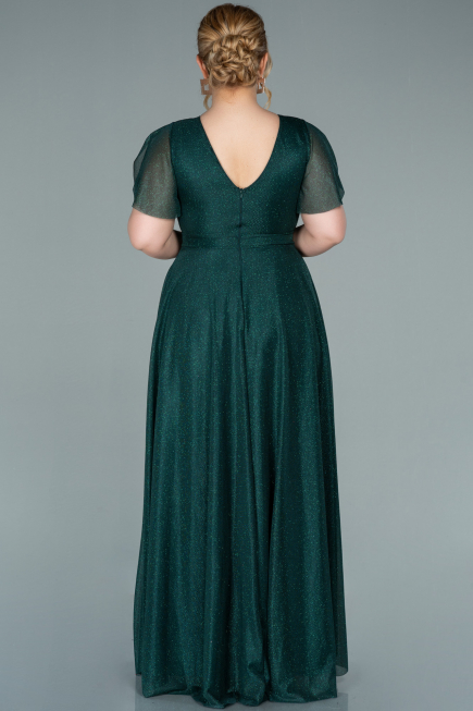 Long Emerald Green Plus Size Evening Dress ABU2310