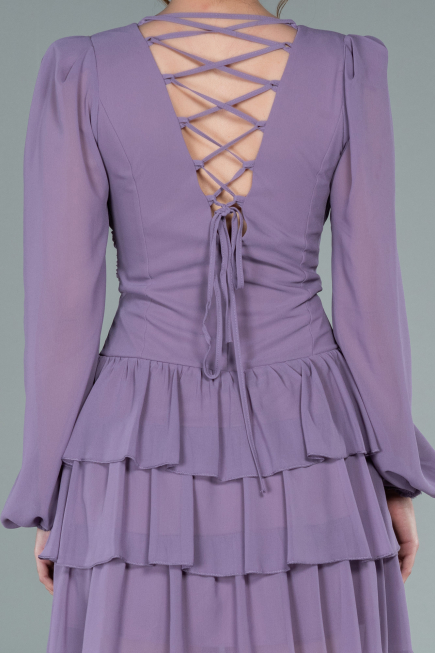 Lavender Mini Chiffon Invitation Dress ABK161