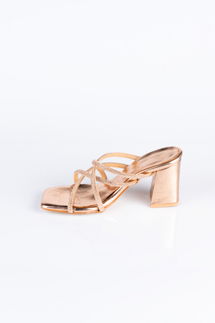Rose Mirror Evening Heeled Slippers AB1074