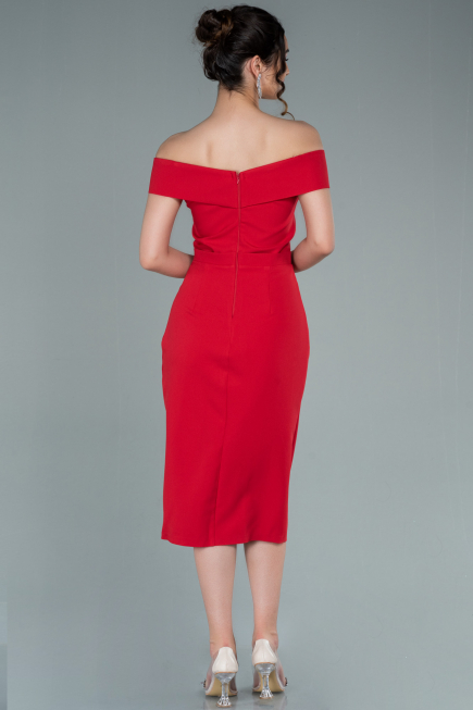 Midi Red Invitation Dress ABK1393