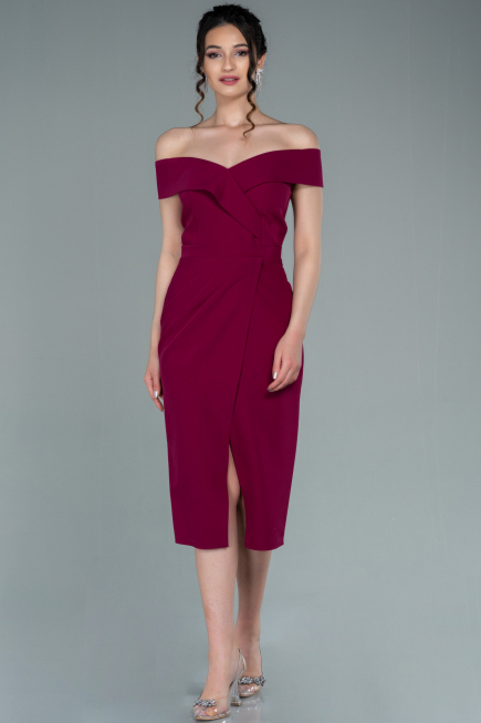 Midi Plum Invitation Dress ABK1393