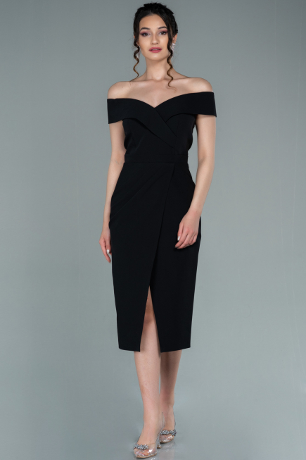 Midi Black Invitation Dress ABK1393