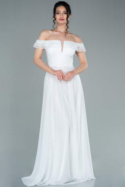 Long White Evening Dress ABU2351